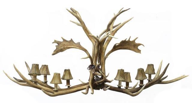 LARGE RUSTIC EIGHT LIGHT ANTLER 3c1b79