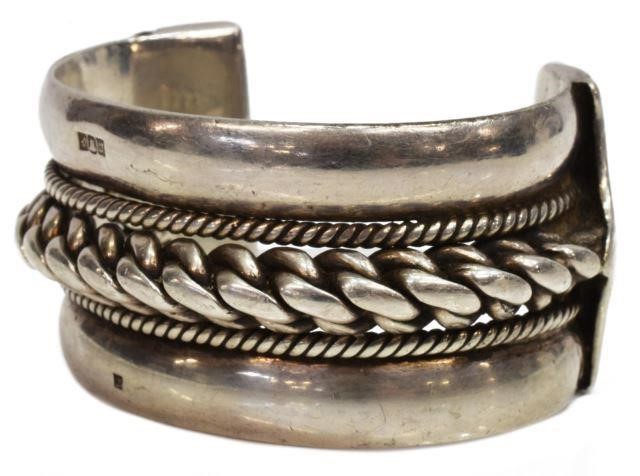 HEAVY EGYPTIAN 800 SILVER BRAIDED CUFF