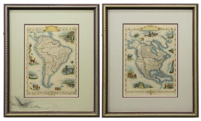 (2) JOHN TALLIS ATLAS MAPS NORTH