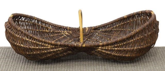 FRENCH WICKER GRAPE PICKER'S BASKET,