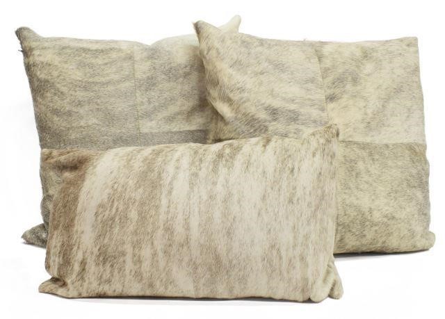  3 DECORATIVE COWHIDE THROW PILLOWS lot 3c1c5b