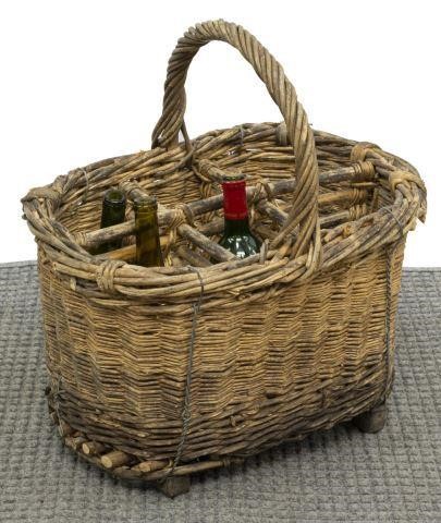 FRENCH OVAL WICKER 6 BOTTLE WINE 3c1c66