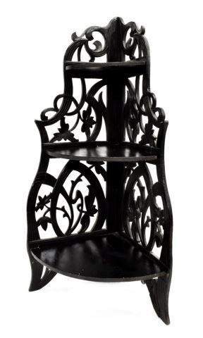 VICTORIAN EBONIZED HANGING CORNER