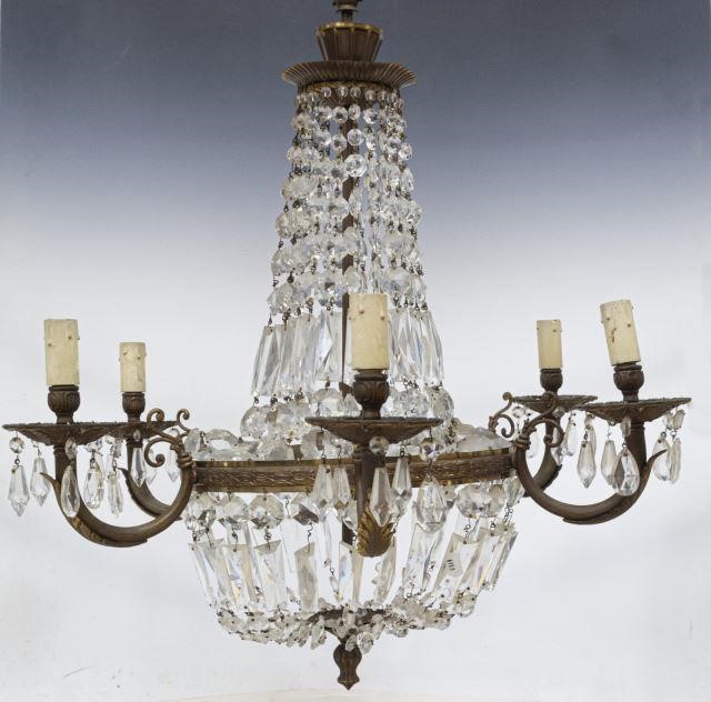 FRENCH EMPIRE STYLE CRYSTAL NINE LIGHT 3c1c8f