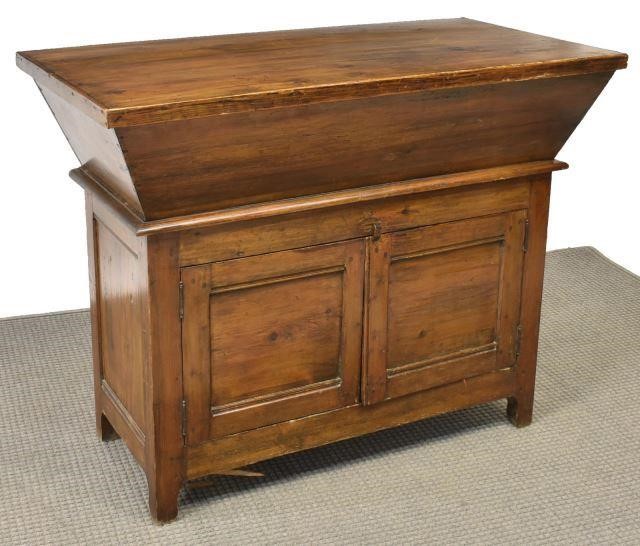 FRENCH WALNUT DOUGH BIN ON CABINET 3c1cda