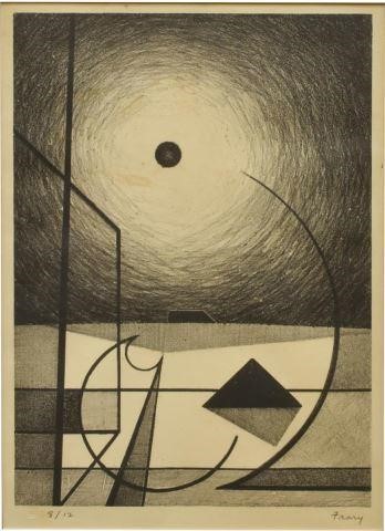 MICHAEL FRARY (1918-2005) ABSTRACT LITHOGRAPHFramed