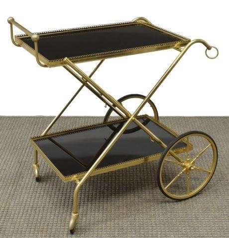 GILT METAL TWO-TIER SERVICE BAR CARTGilt