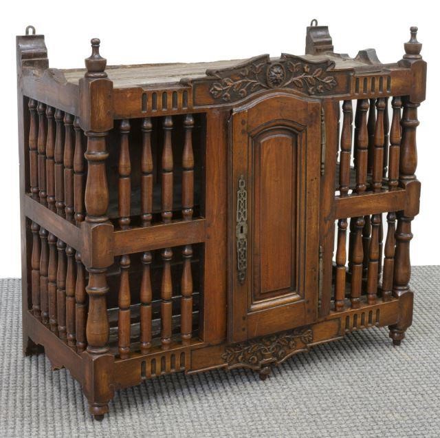 FRENCH CARVED WALNUT PANETIERE 3c1d2b