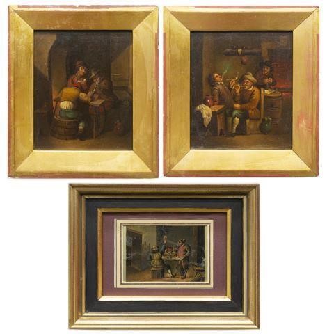  3 FRAMED TAVERN SCENE PAINTINGS lot 3c1d53