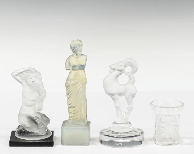 (4) FRENCH LALIQUE & SABINO ART