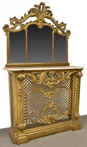 SPECTACULAR VENETIAN GILT FIREPLACE