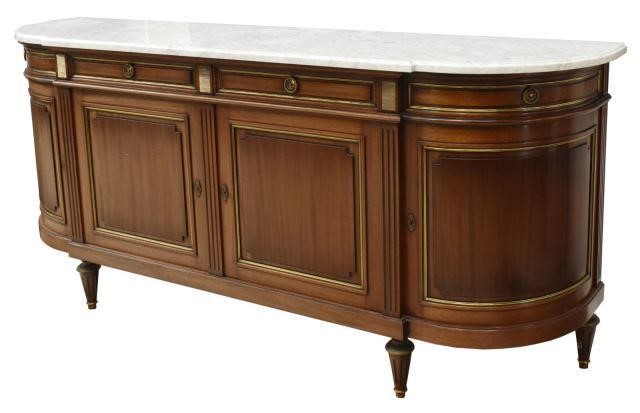 LOUIS XVI STYLE MARBLE-TOP MAHOGANY