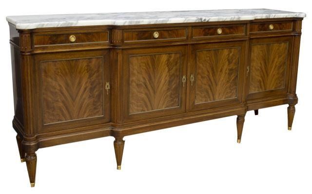 LOUIS XVI STYLE MARBLE TOP MAHOGANY