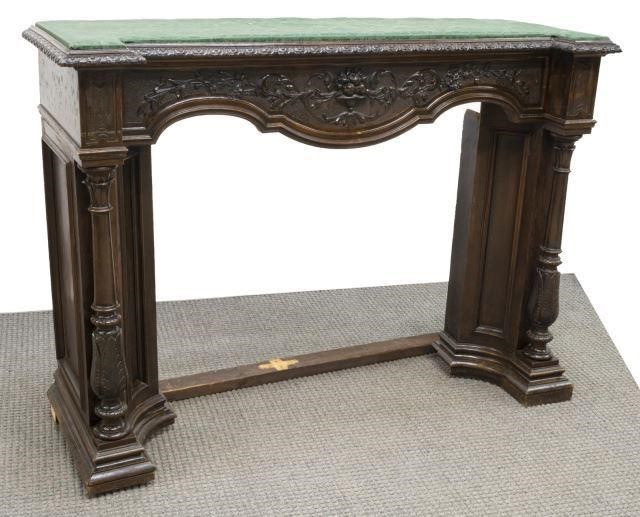 CONTINENTAL CARVED WALNUT FIREPLACE 3c1db3