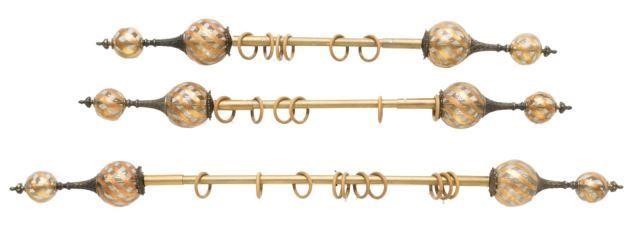 (3) ARCHITECTURAL CURTAIN RODS,