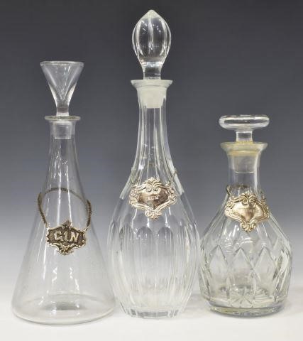  3 COLLECTION OF CUT GLASS DECANTERS 3c1dd3