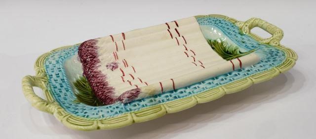 FRENCH MAJOLICA ASPARAGUS SERVING 3c1ddc
