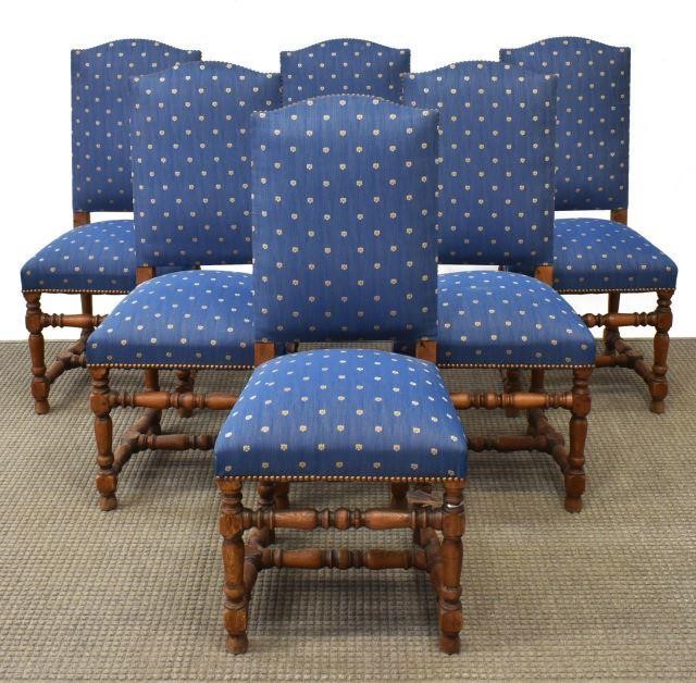  6 FRENCH LOUIS XIII STYLE UPHOLSTERED 3c1de7