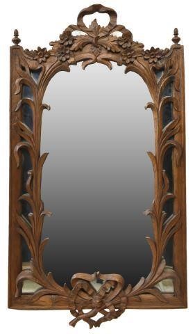 SPANISH FOLIATE CREST CARVED OAK