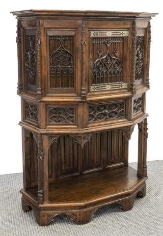FRENCH GOTHIC REVIVAL CARVED OAK 3c1e3a