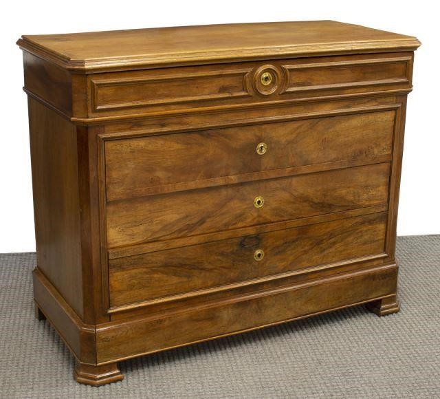 FRENCH LOUIS PHILIPPE WALNUT COMMODE,