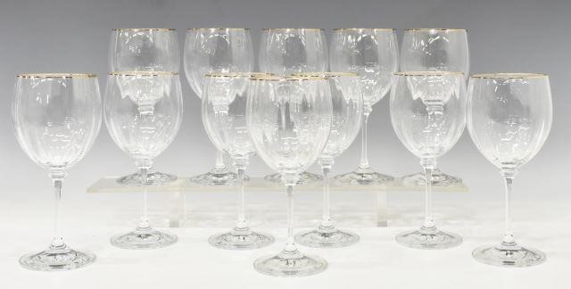 (12) GOLD-RIMMED CRYSTAL STEMWARE(lot