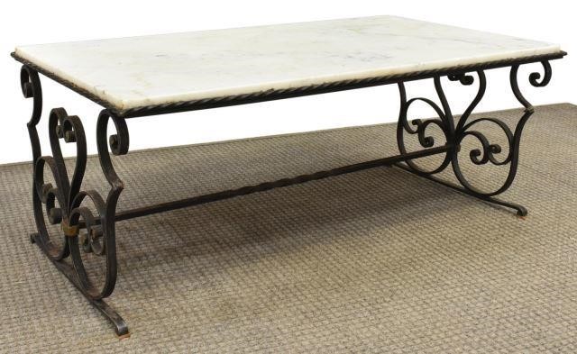 FRENCH MARBLE TOP WROUGHT IRON 3c1e93