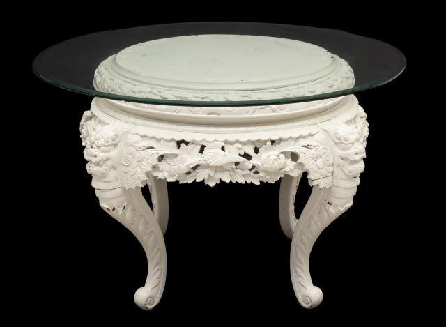 CHINESE GLASS TOP CHIMERA TABLE