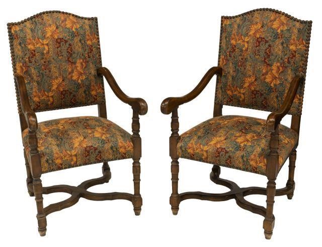 (2) FRENCH LOUIS XIV STYLE FAUTEUILS