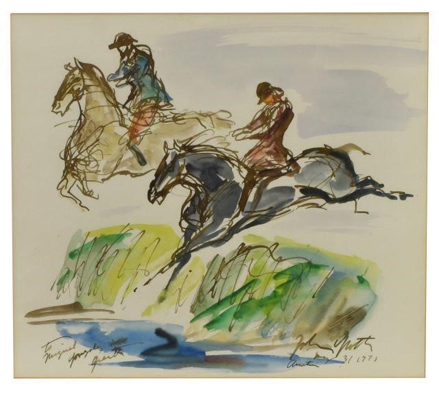 JOHN GROTH (D.1988) RIDERS ON HORSEBACK