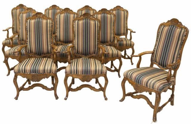 (10) LOUIS XV STYLE UPHOLSTERED