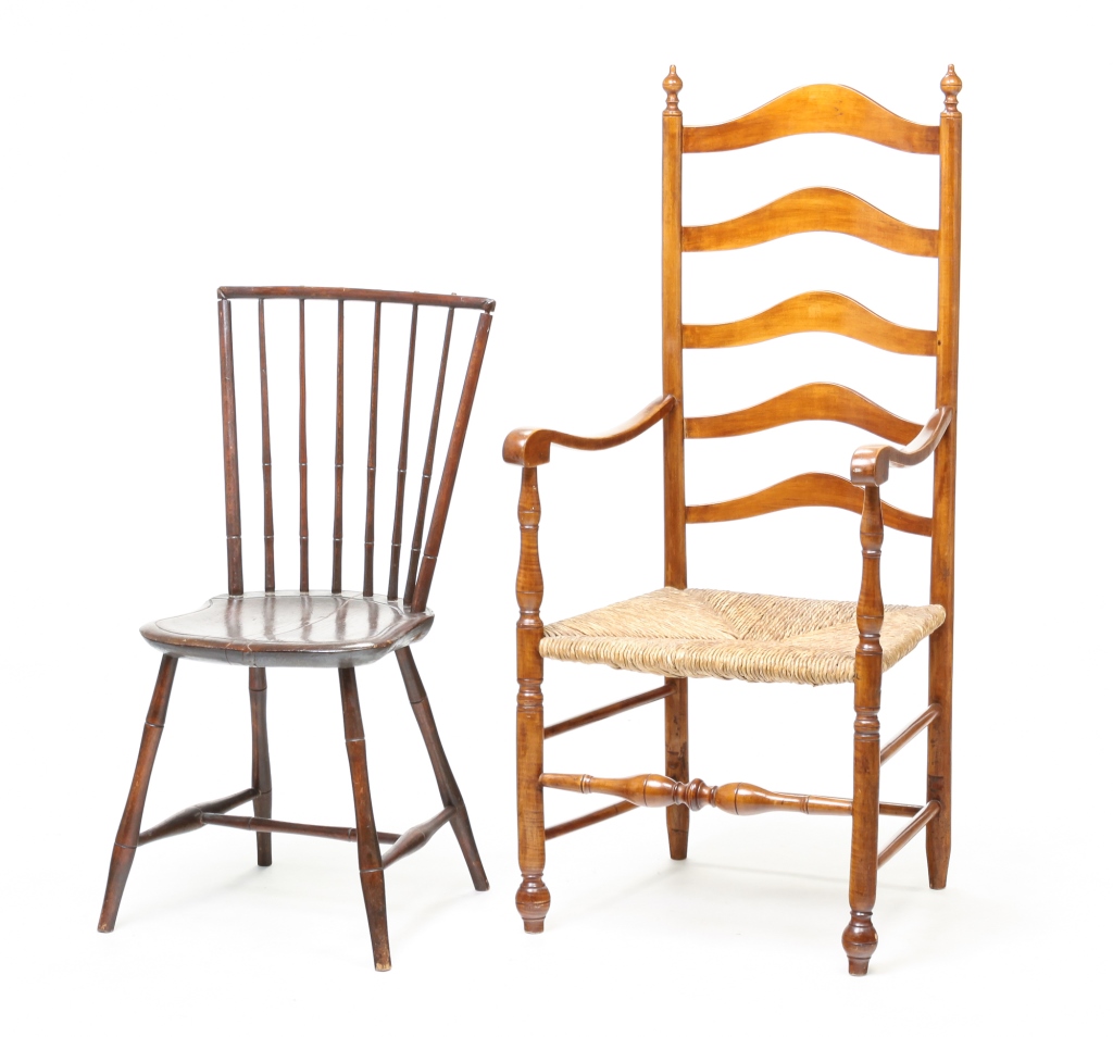 TWO EARLY AMERICAN CHAIRS Late 3bf9b3
