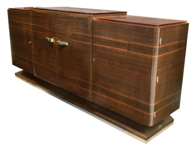 ART DECO STYLE GLASS-TOP ROSEWOOD