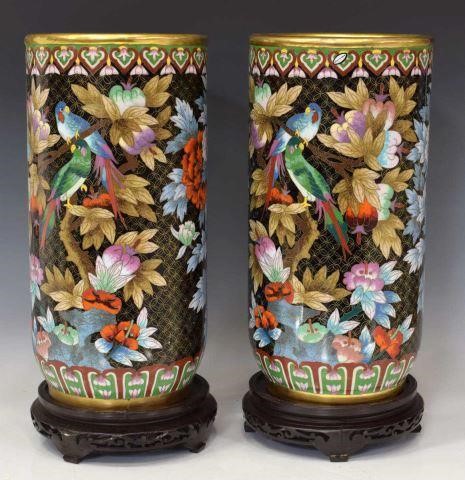  PR LARGE CHINESE CLOISONNE ENAMEL 3bfa0d