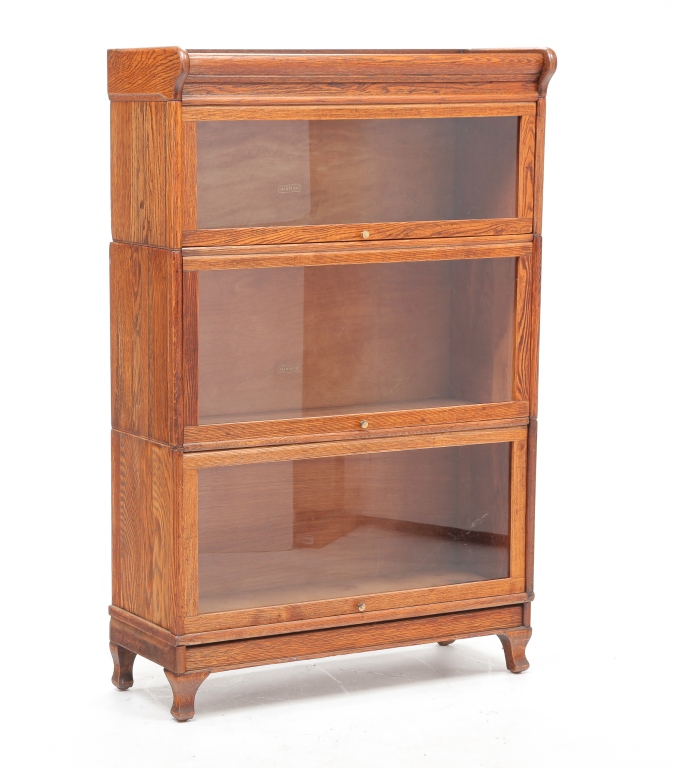 AMERICAN WIDMAN THREE STACK BOOKCASE.