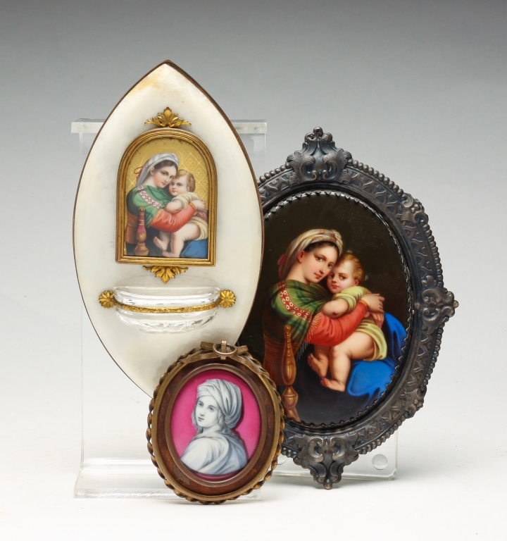 THREE EUROPEAN PORCELAIN PAINTED