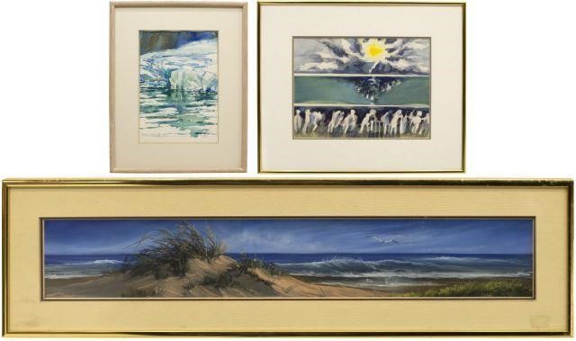  3 FRAMED WATERCOLOR PAINTINGS 3bfa7b