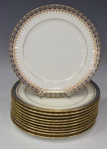 (11) ENGLISH CAULDON PARCEL GILT DINNER