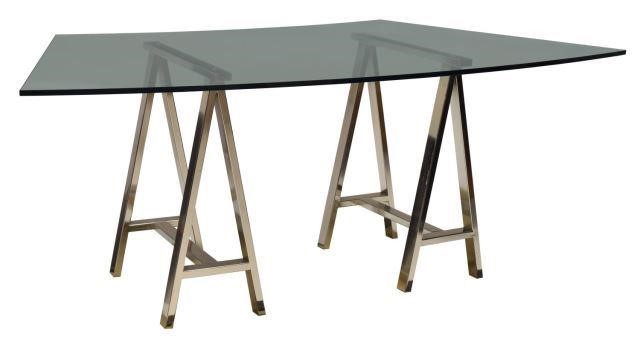 MODERN GLASS CHROME SAWHORSE 3bfb2e