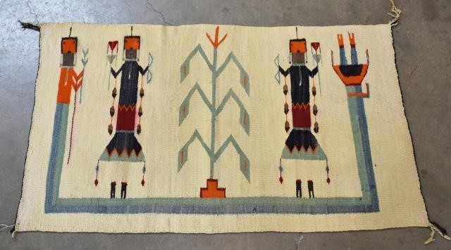 NAVAJO SHIPROCK YEI RUG, 3'2" X