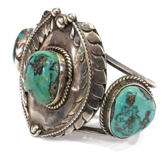 SOUTHWEST SILVER TURQUOISE CUFF 3bfc27