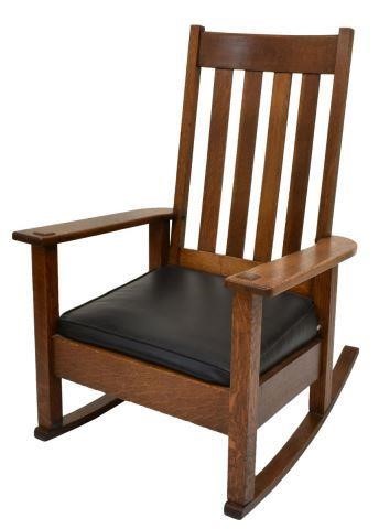 STICKLEY BROS CRAFTSMAN OAK ROCKING 3bfc39