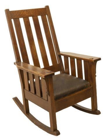 AMERICAN CRAFTSMAN OAK ROCKING CHAIRAmerican