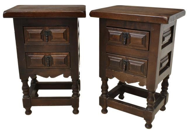  PAIR SPANISH LOW SIDE TABLES 3bfc8e