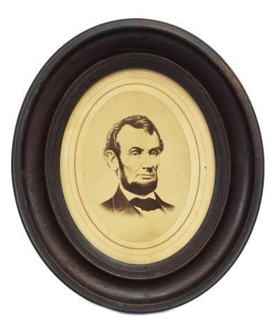 ABRAHAM LINCOLN FRAMED 1864 PHOTO