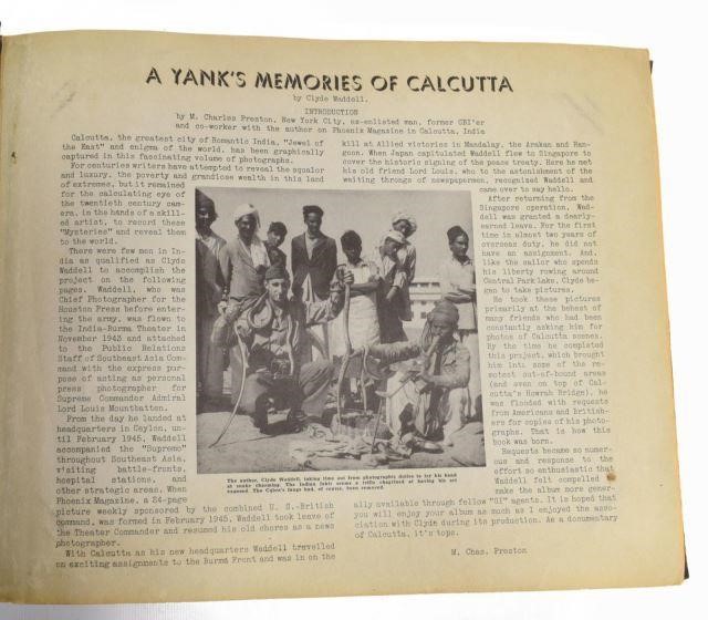 SCARCE YANKS MEMORIES OF CALCUTTA,