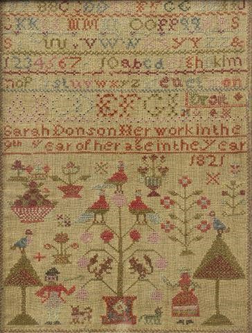 1821 NEEDLEWORK SAMPLER BY SARAH 3bfcc9