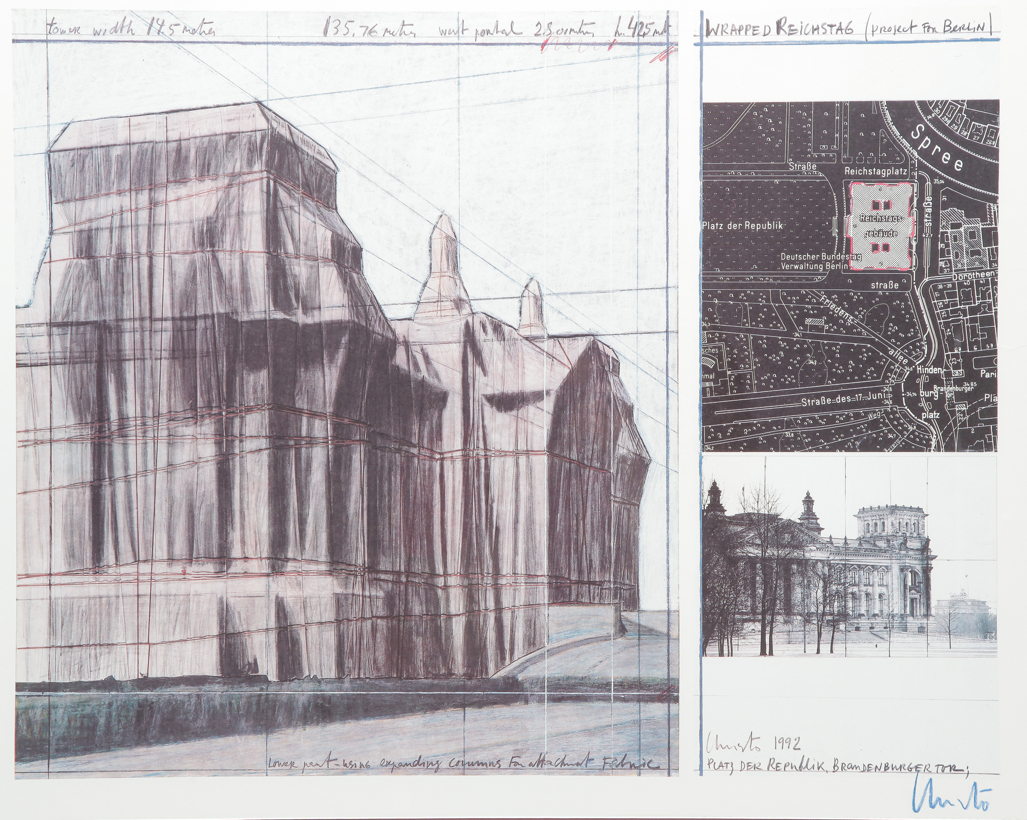 "WRAPPED REICHSTAG" PRINT, CHRISTO.