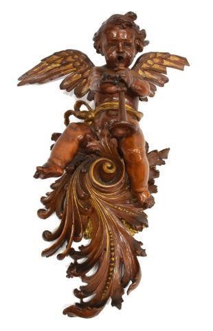 ITALIAN FINELY CARVED MUSICAL WINGED