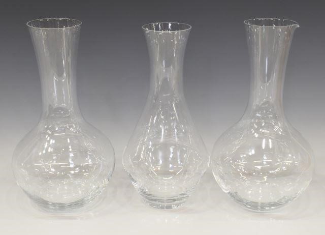 (3) RIEDEL COLORLESS GLASS DECANTER